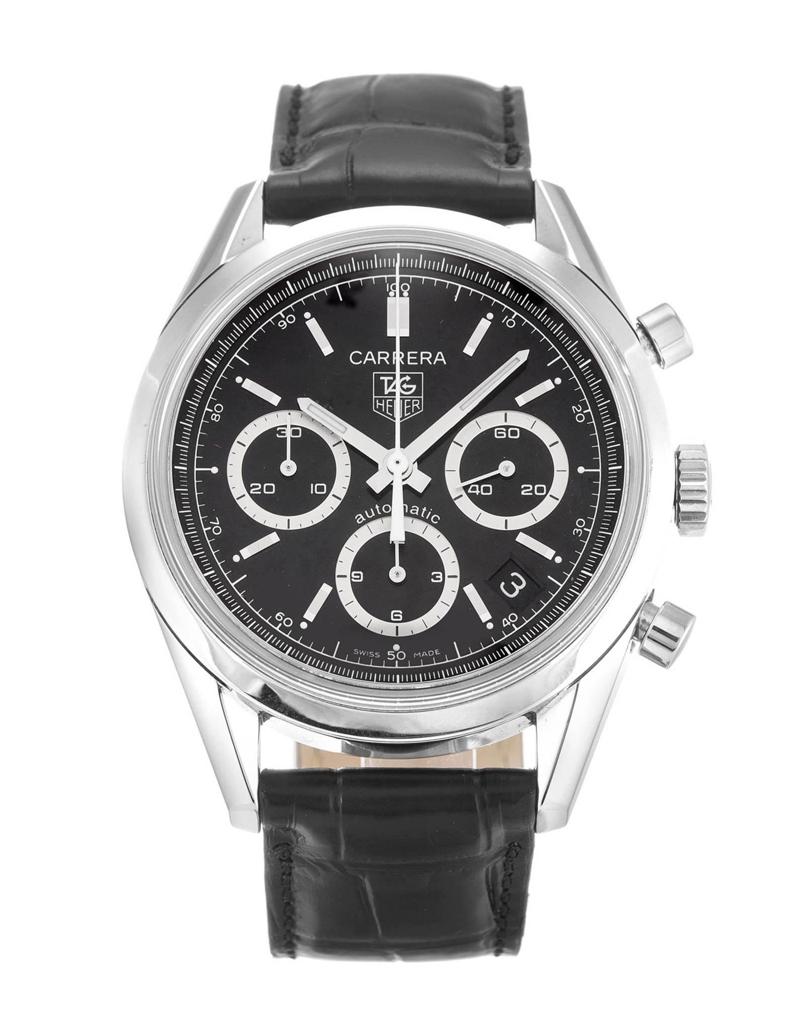Carrera CV2113.FC6180 Black Dial Leather Strap 37MM