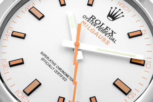 milgauss series silver white wall clock