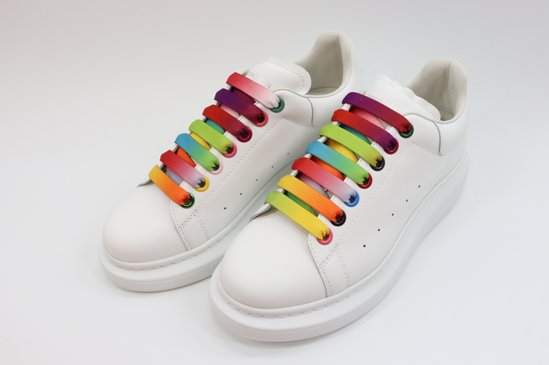 ALEXANDER MCQUEEN SHOW LEATHER PLATFORM TRAINERS SNEAKERS-RAINBOW