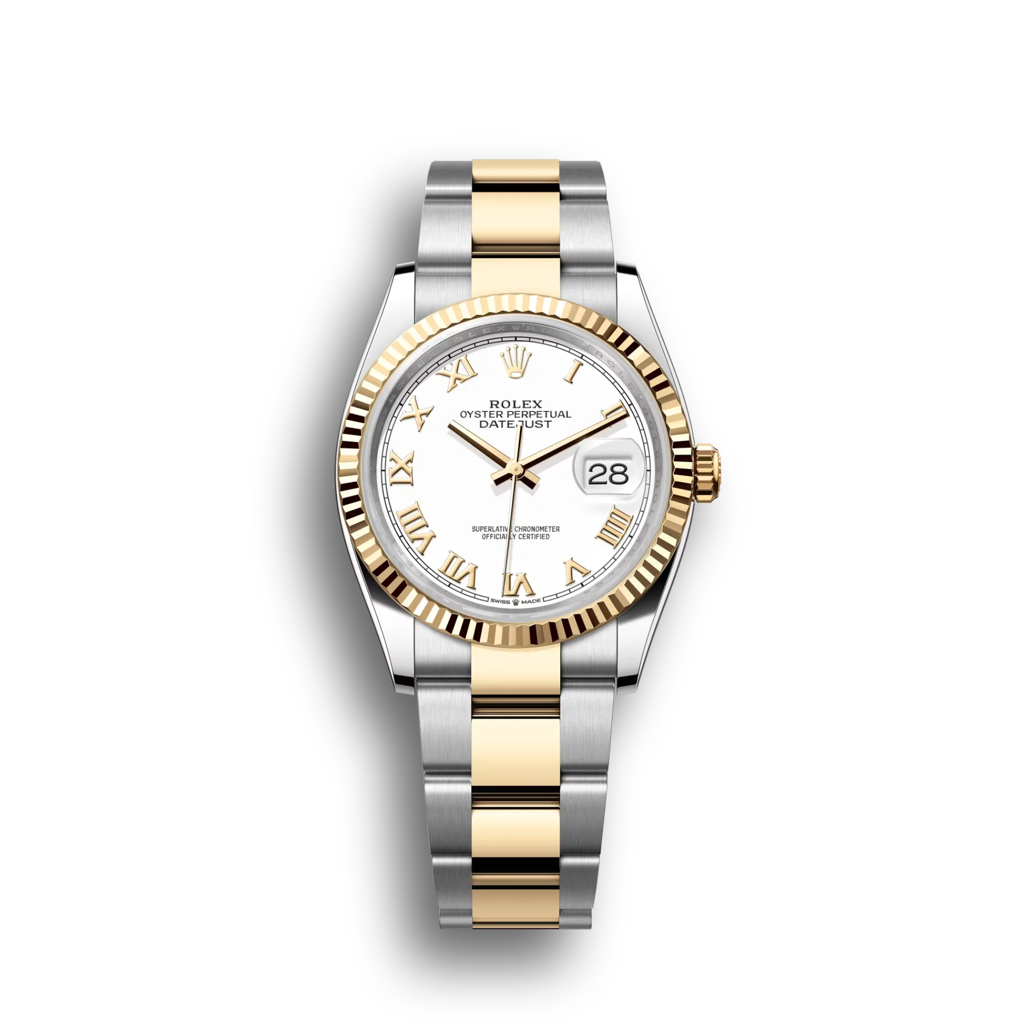 Datejust: Oystersteel and yellow gold, white dial, Oyster bracelet, m126233-0030