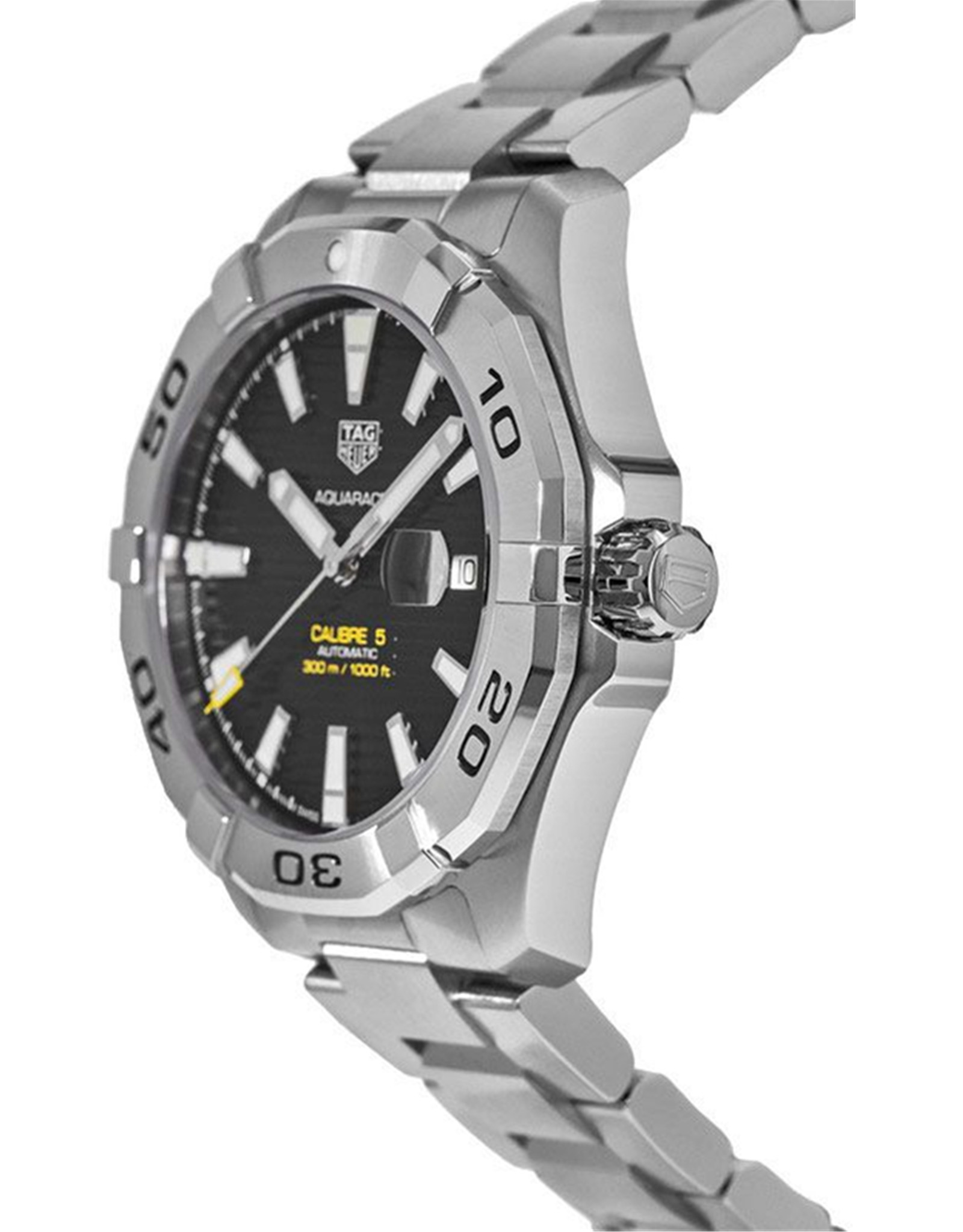 Aquaracer Black Dial Stainless Steel Bracelet WAY2010.BA0927 43 MM