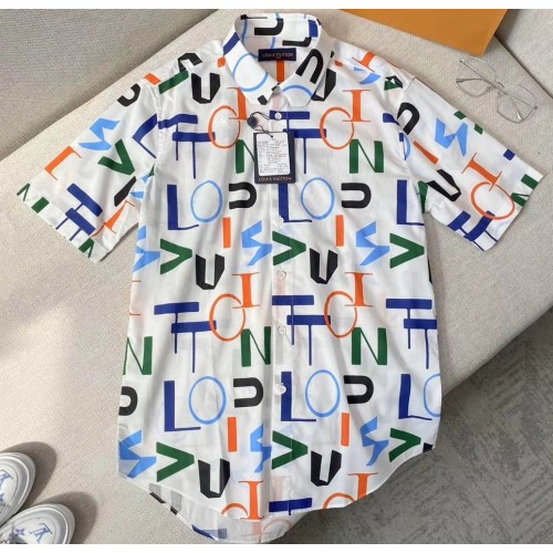Louis Vuitton Short-Sleeved Shirt White/Multicolor Logo