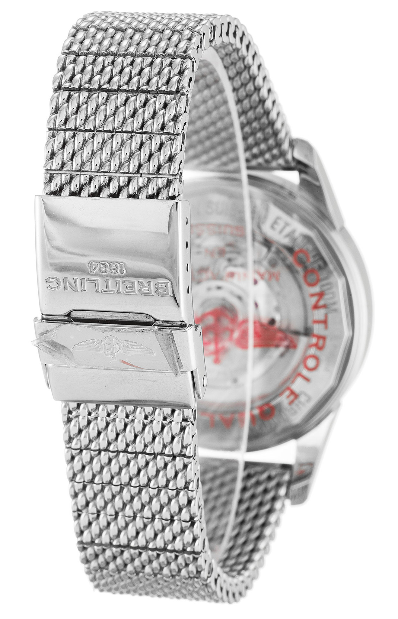 Transocean Chronograph Black Dial Stainless Steel Strap AB0152