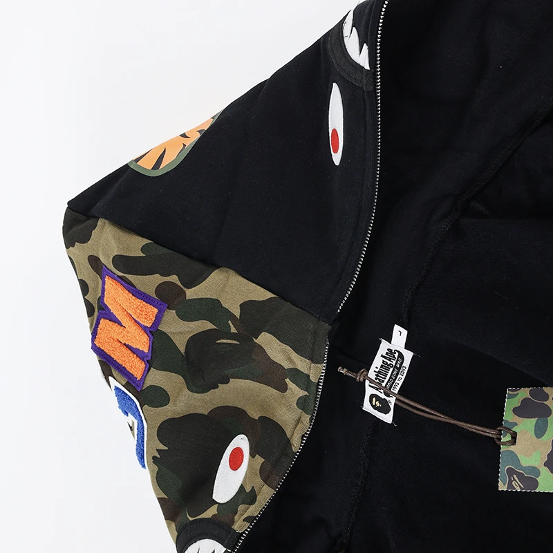 Bape Black Green Camouflage Hoodie  Reps