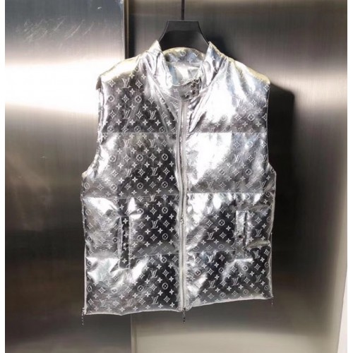 louis vuitton silver monogram down vest