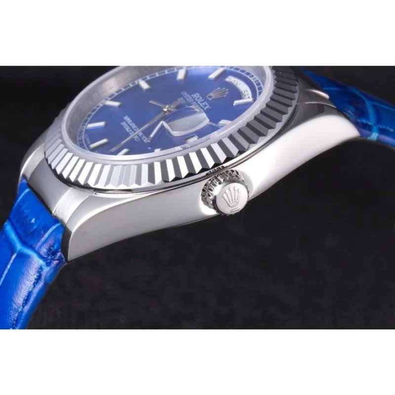 Swiss Day-Date Oyster Collection Blue Leather Band 621490