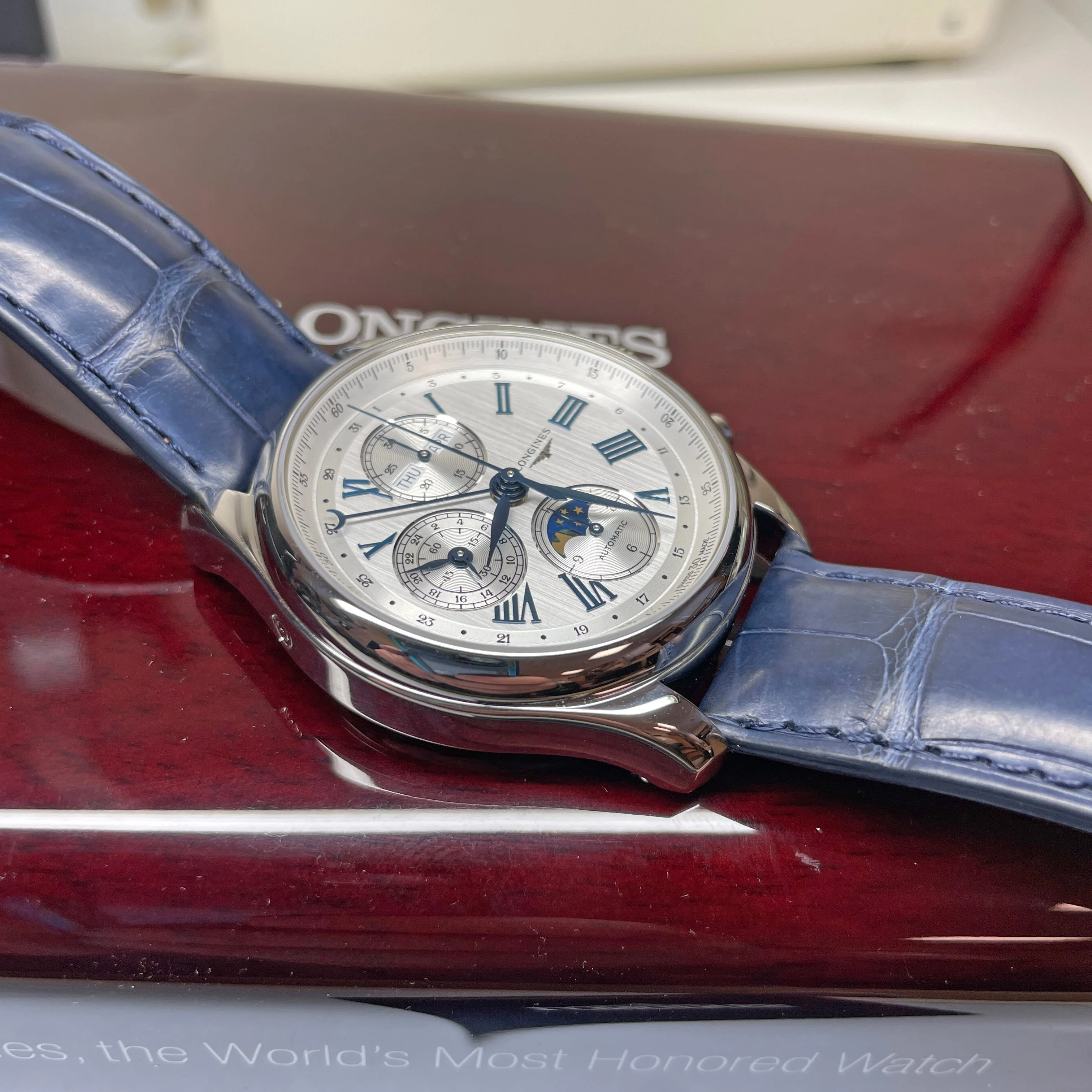 Masters Silver Blue Moon 42mm Watch L2.773.4.71.2