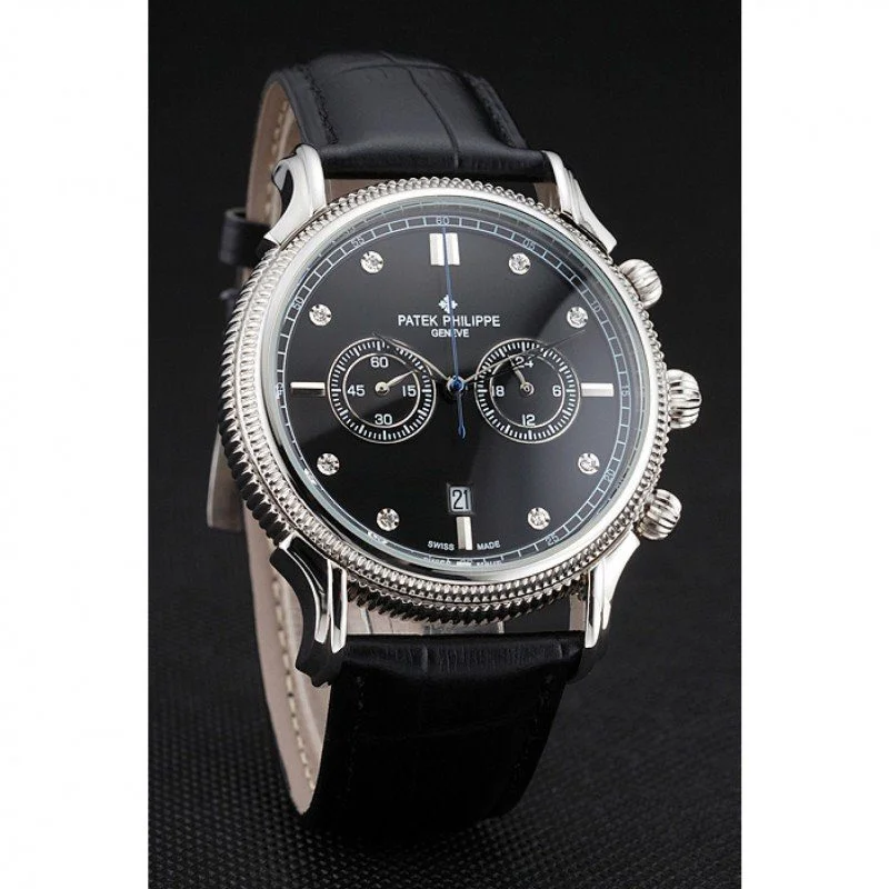 Chronograph Black Dial With Diamonds 40 mm, Stainless Steel