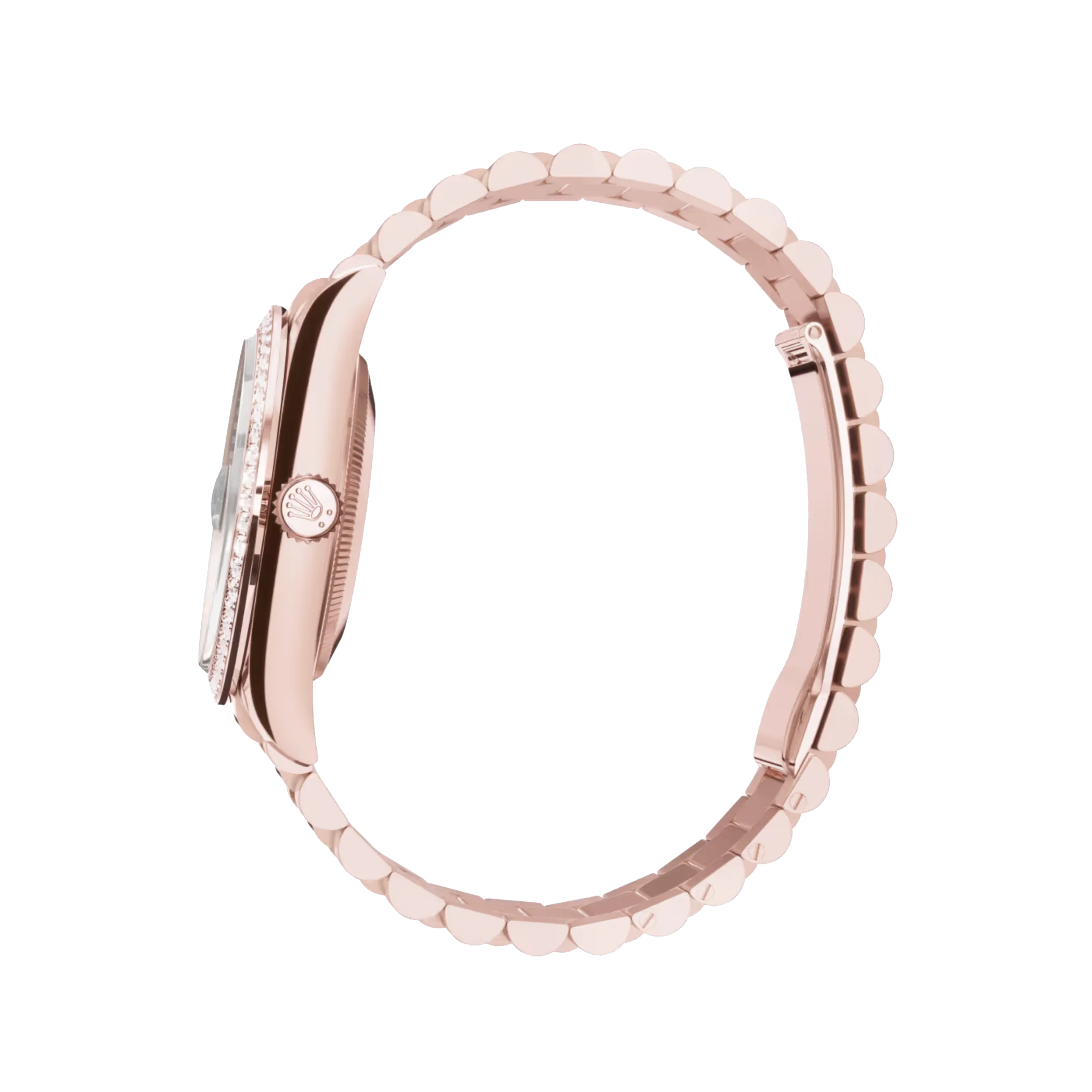 Day-Date: Everose gold, chocolate dial, diamond-set bezel, President bracelet, m228345rbr-0024
