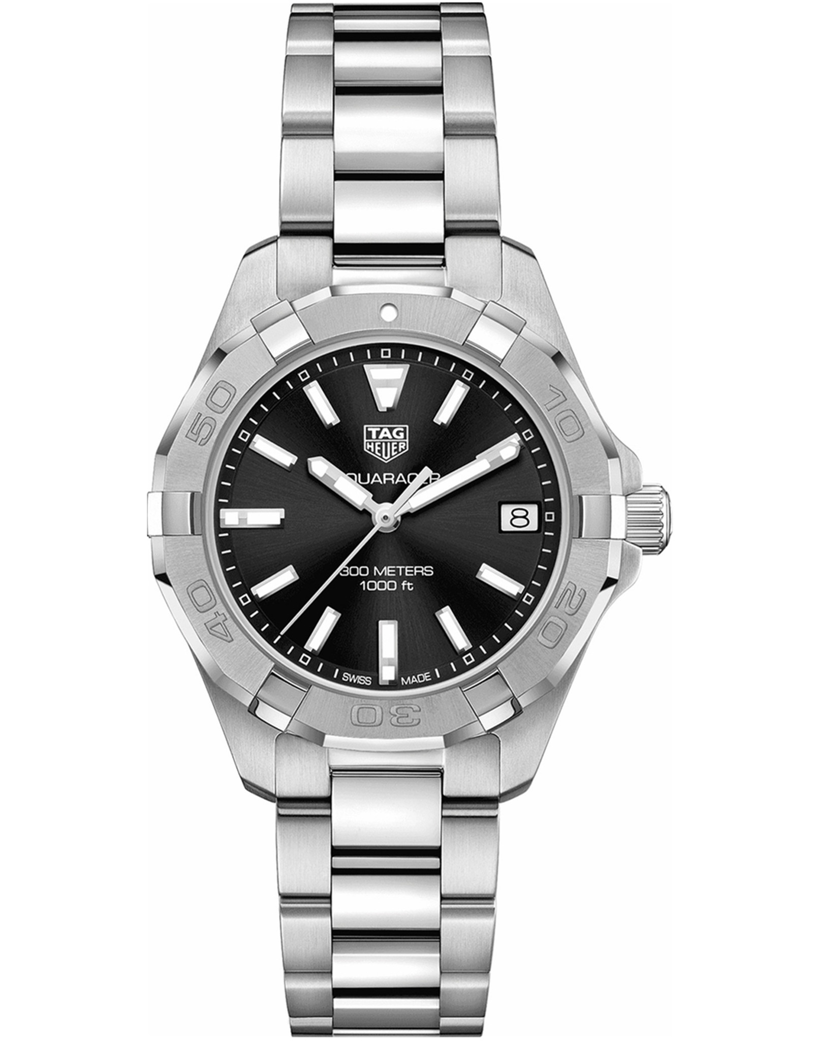 Aquaracer Opalin Black Dial Steel WoMen's Watch WBD1310.BA0740 32 MM