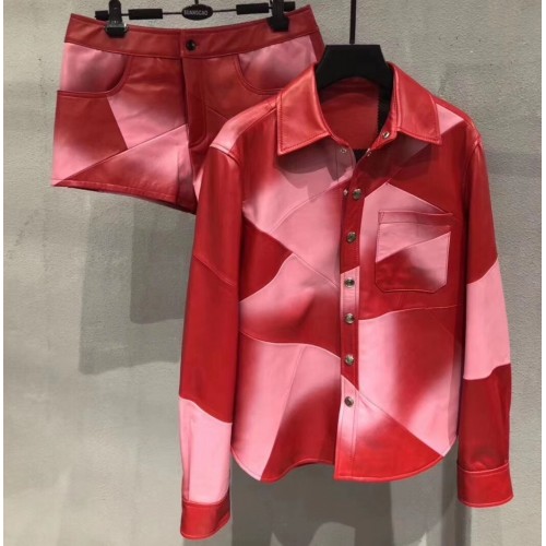 Louis Vuitton Jacket and Shorts Suit Red-Pink