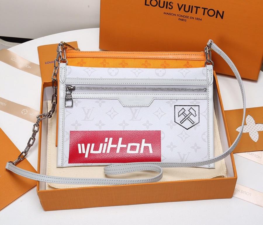 Louis Vuitton Double Flat Messenger Created from Two Separate Zip-close Pouches M44640