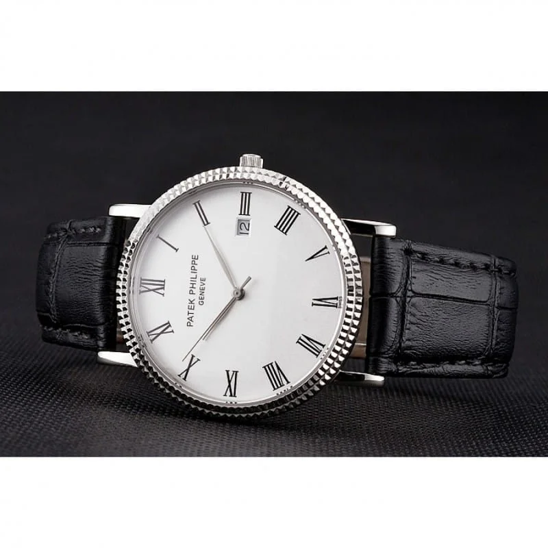 Calatrava Dial White 40 mm, Stainless Steel