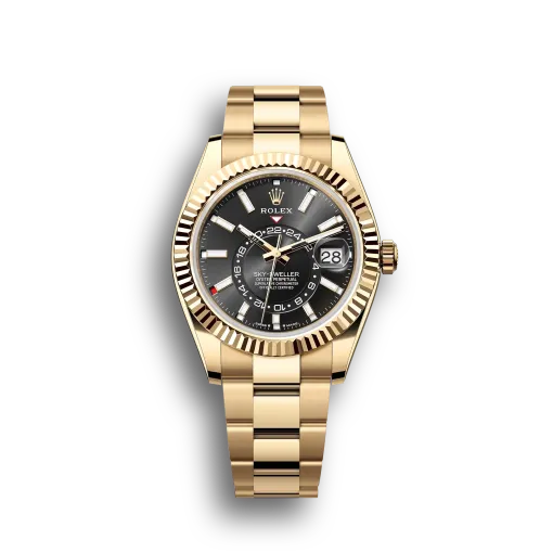 Sky-Dweller: Yellow gold, bright black dial, Oyster bracelet, m336938-0002