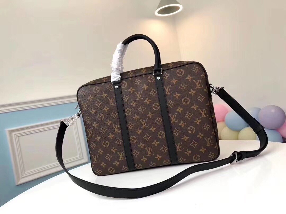 Louis Vuitton M52005 Porte-Documents Voyage PM Monogram Macassar canvas
