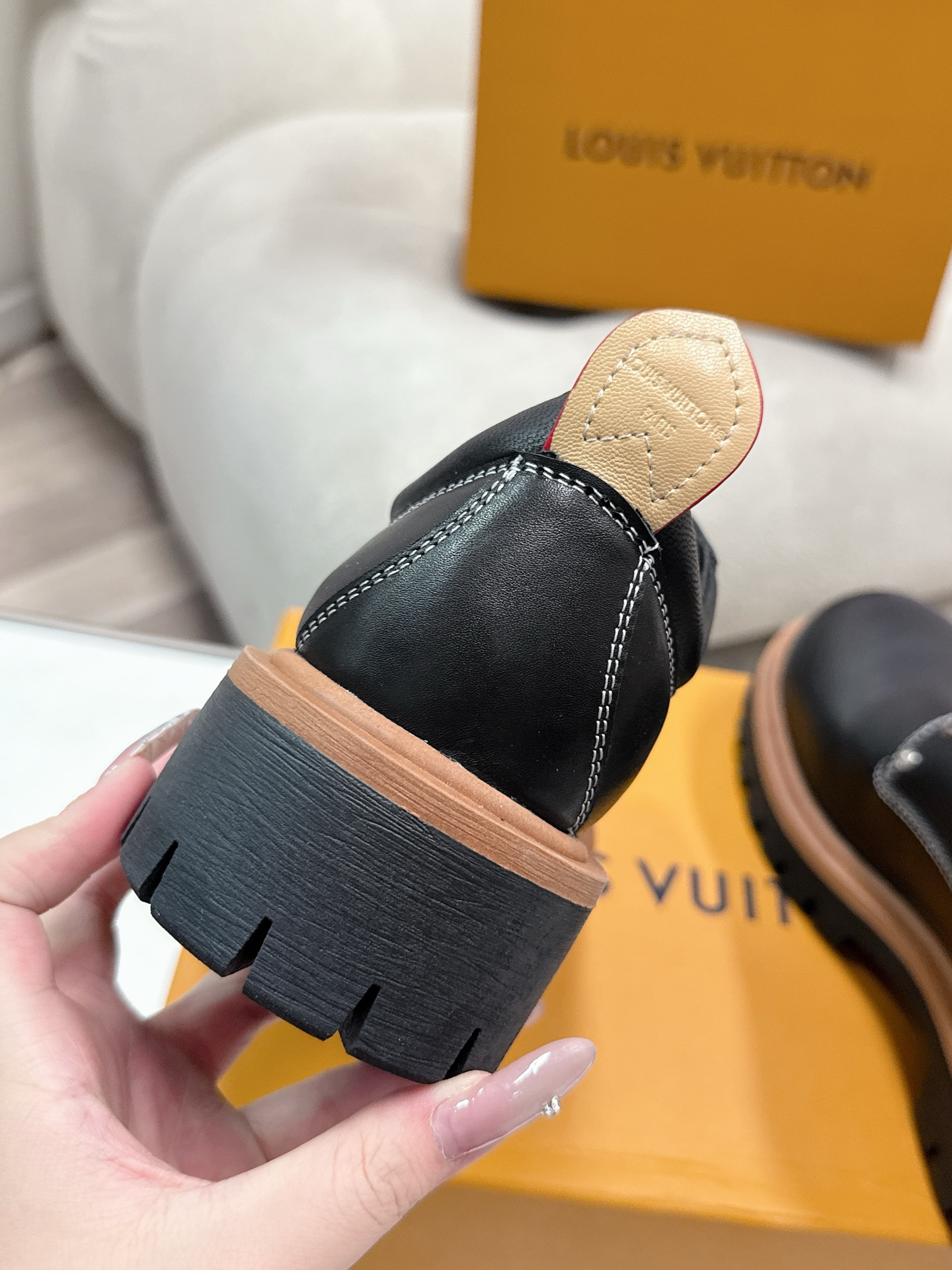 LV women's leather shoes-48