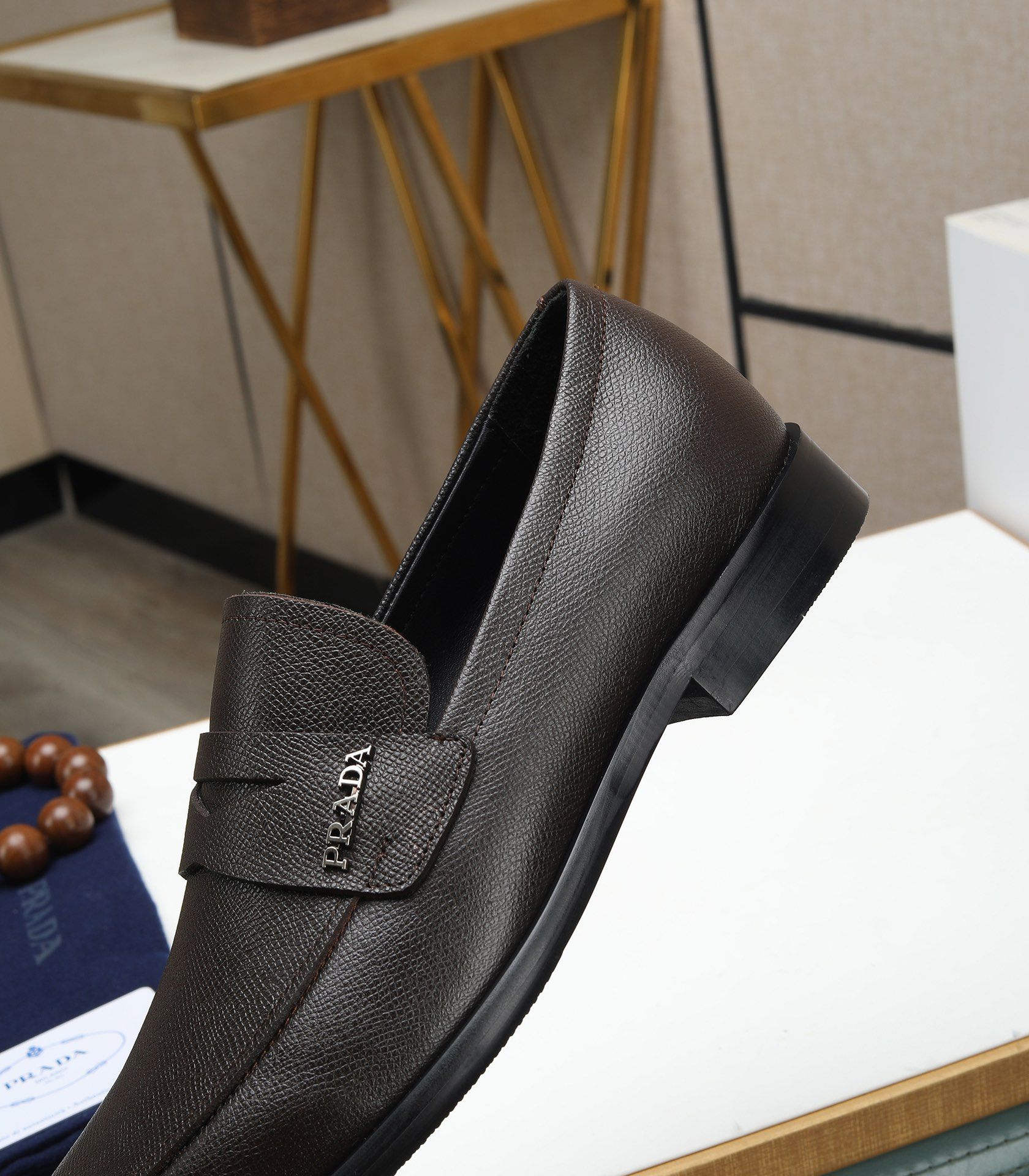 Prada men's leather shoes-64