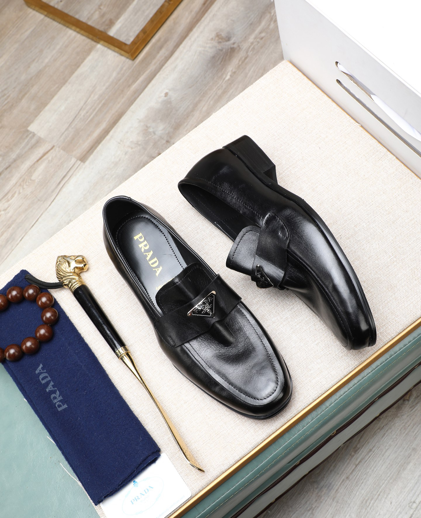 Prada men's leather shoes-61