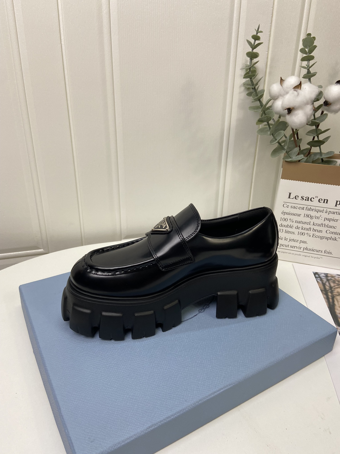 Prada women's leather shoes-14