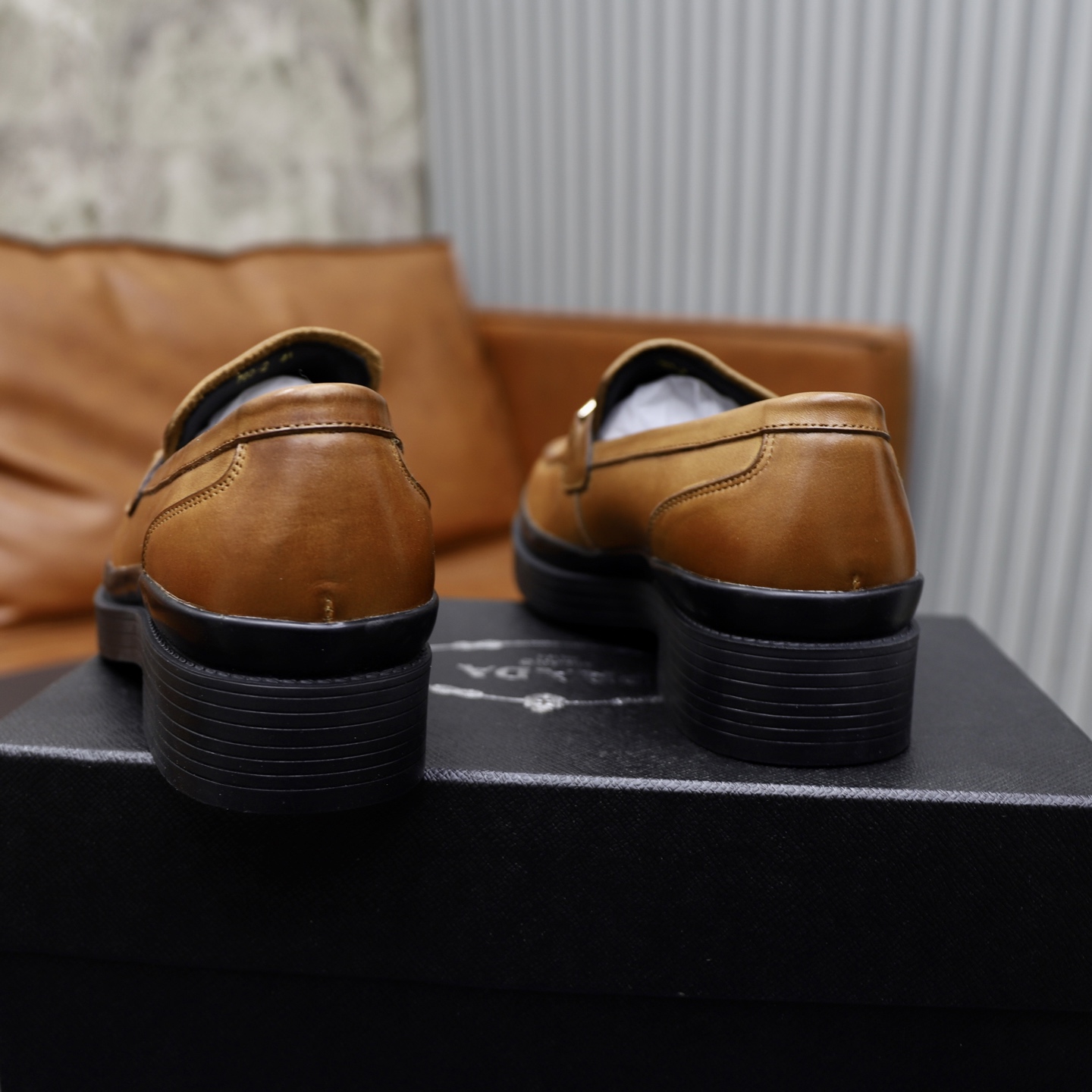 Prada men's leather shoes-66