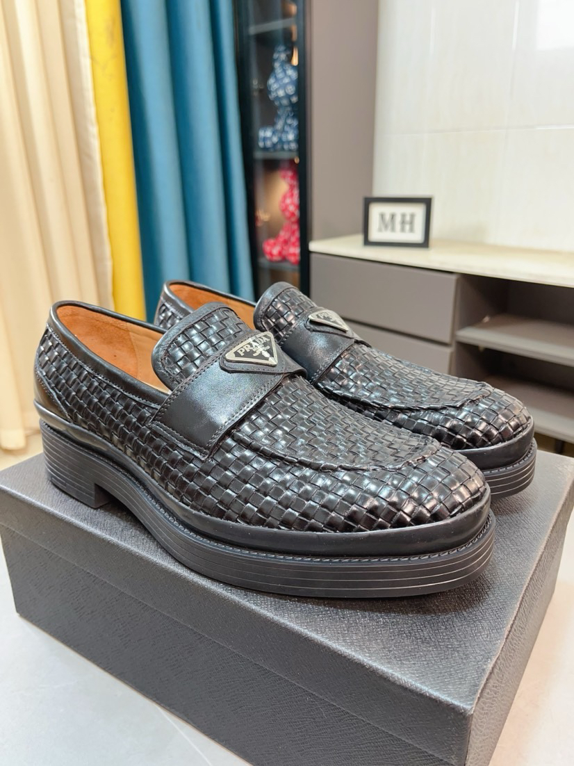 Prada men's leather shoes-7