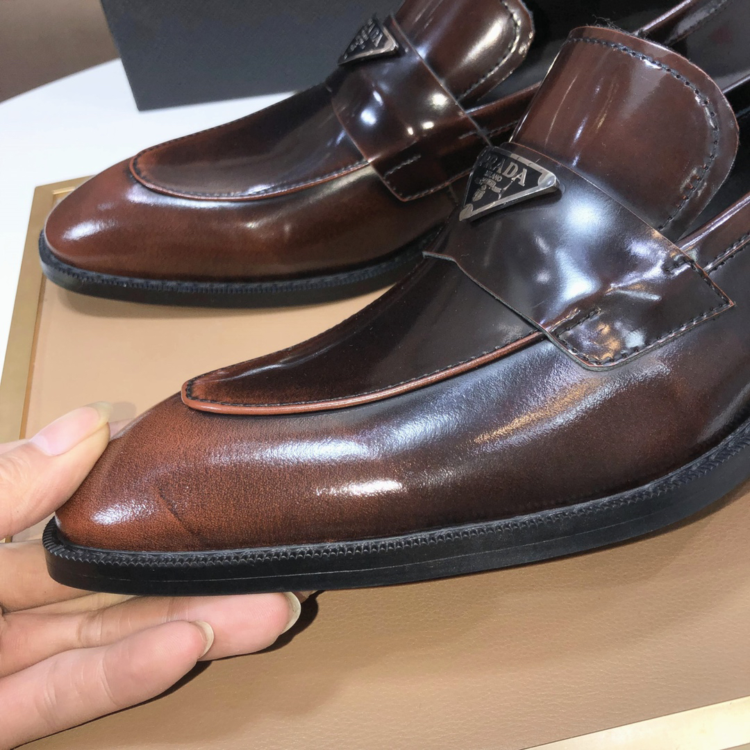 Prada men's leather shoes-46