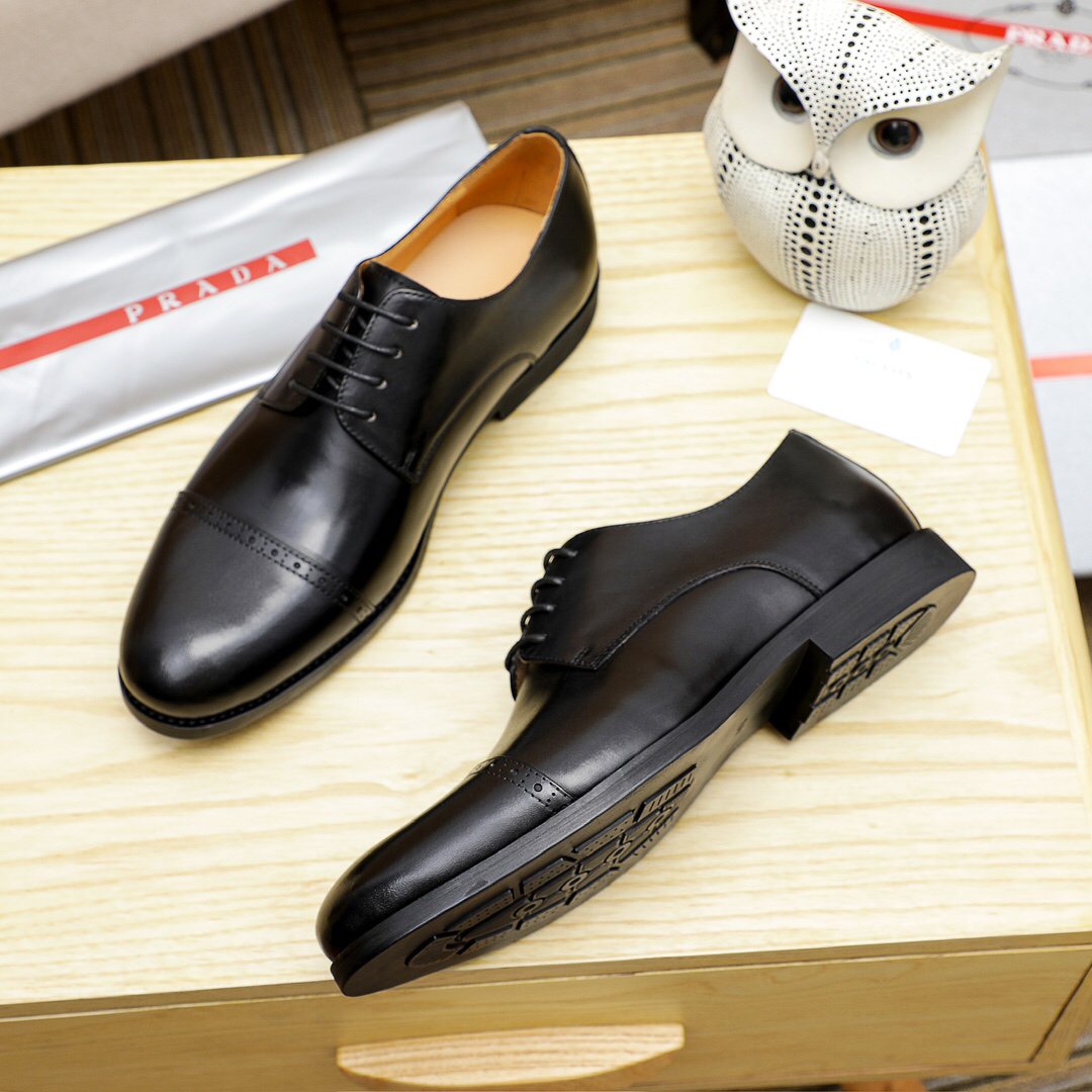 Prada men's leather shoes-77