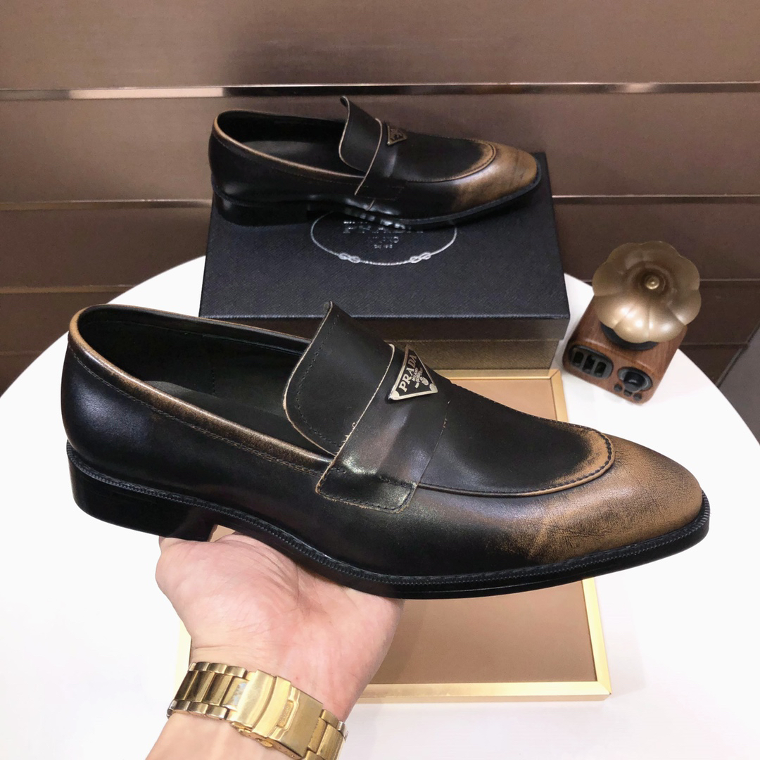 Prada men's leather shoes-34