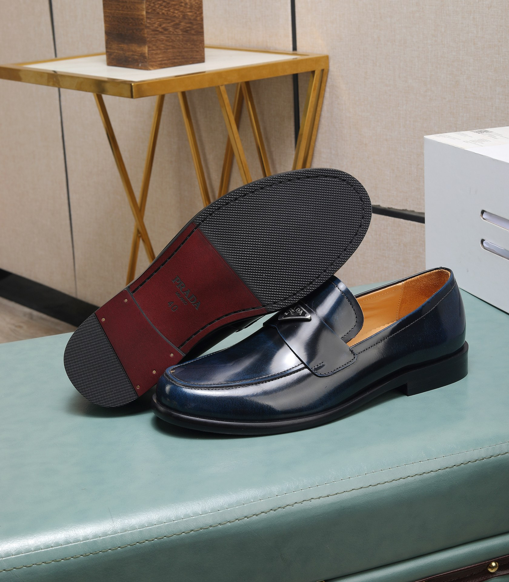 Prada men's leather shoes-37