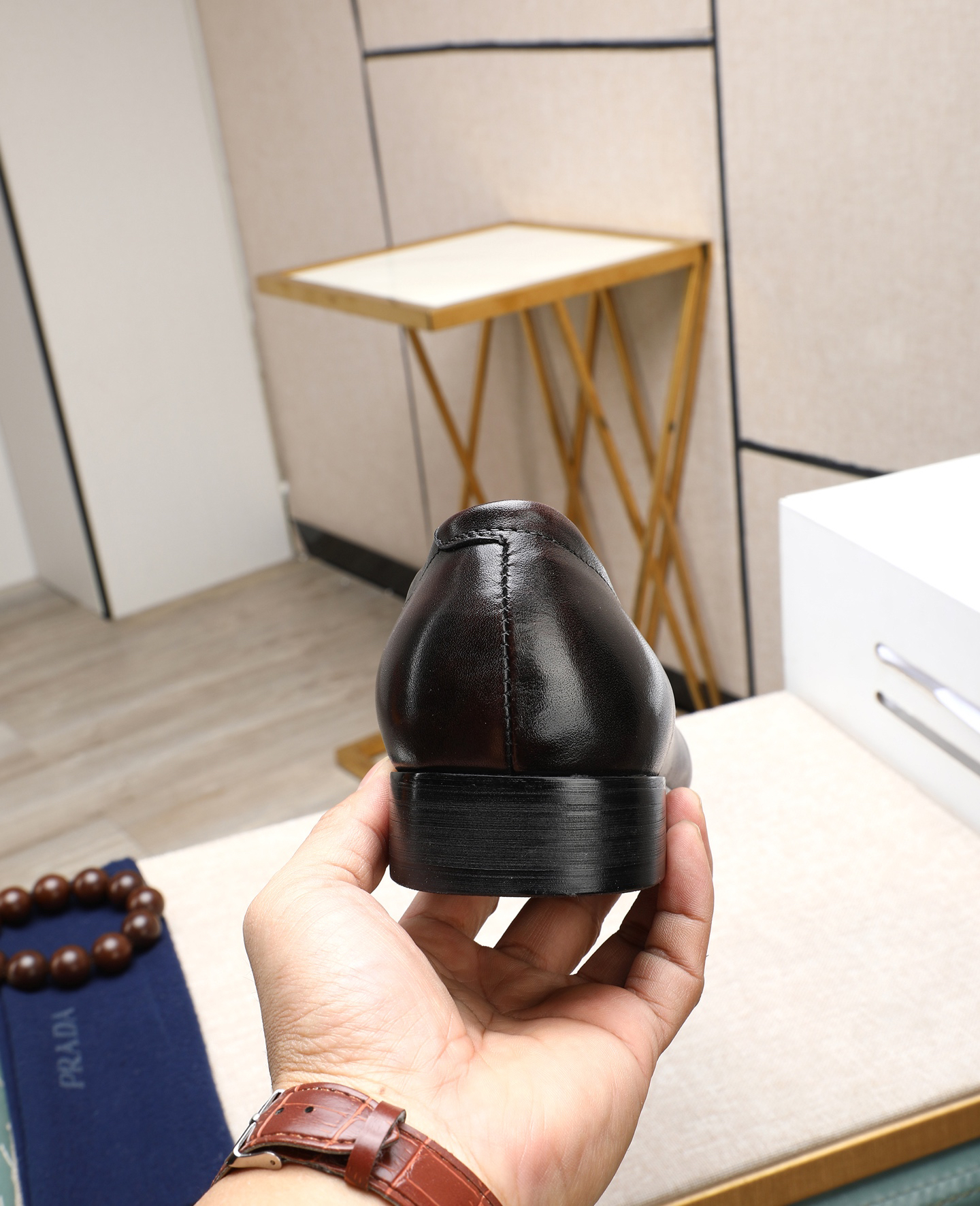 Prada men's leather shoes-57