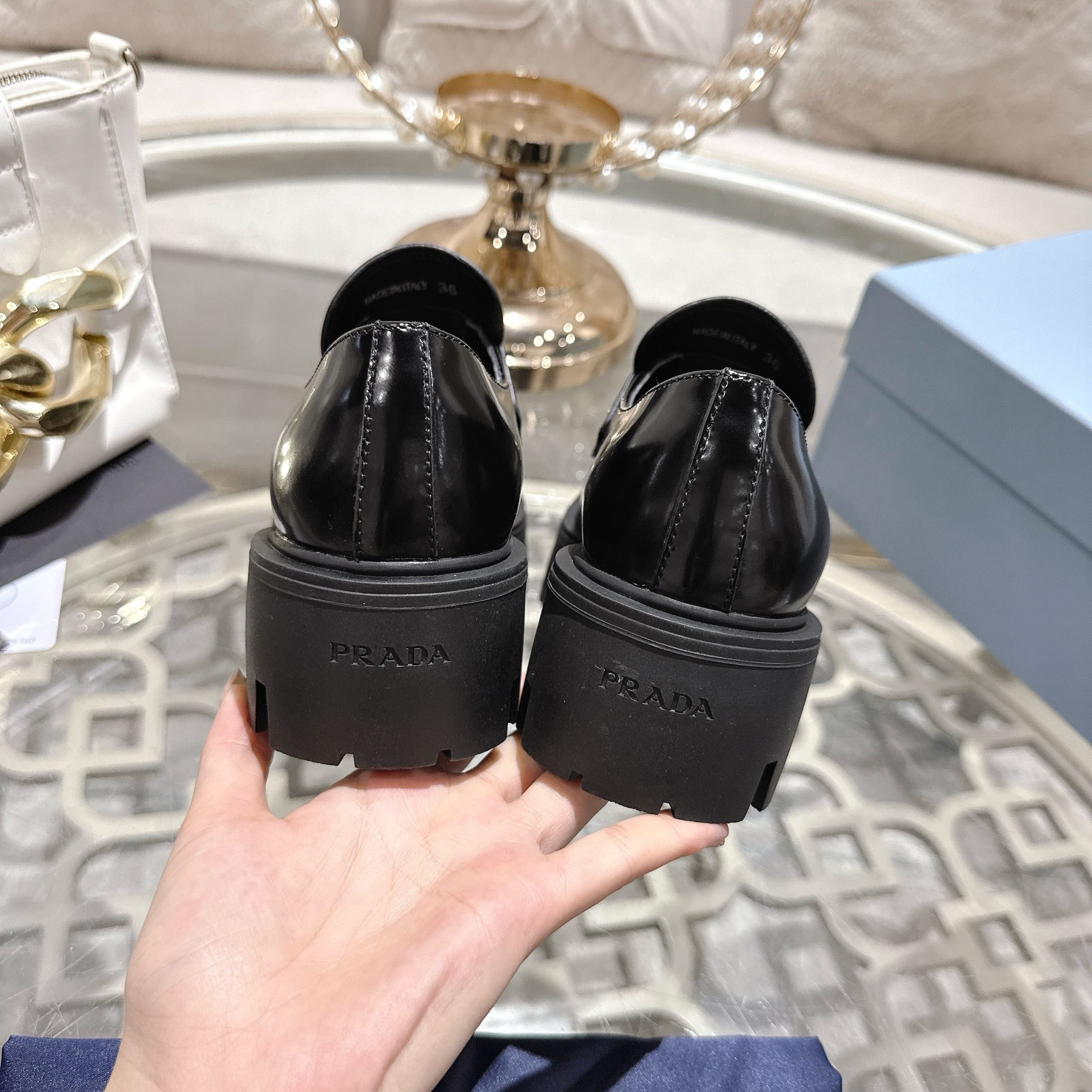 Prada women's leather shoes-13