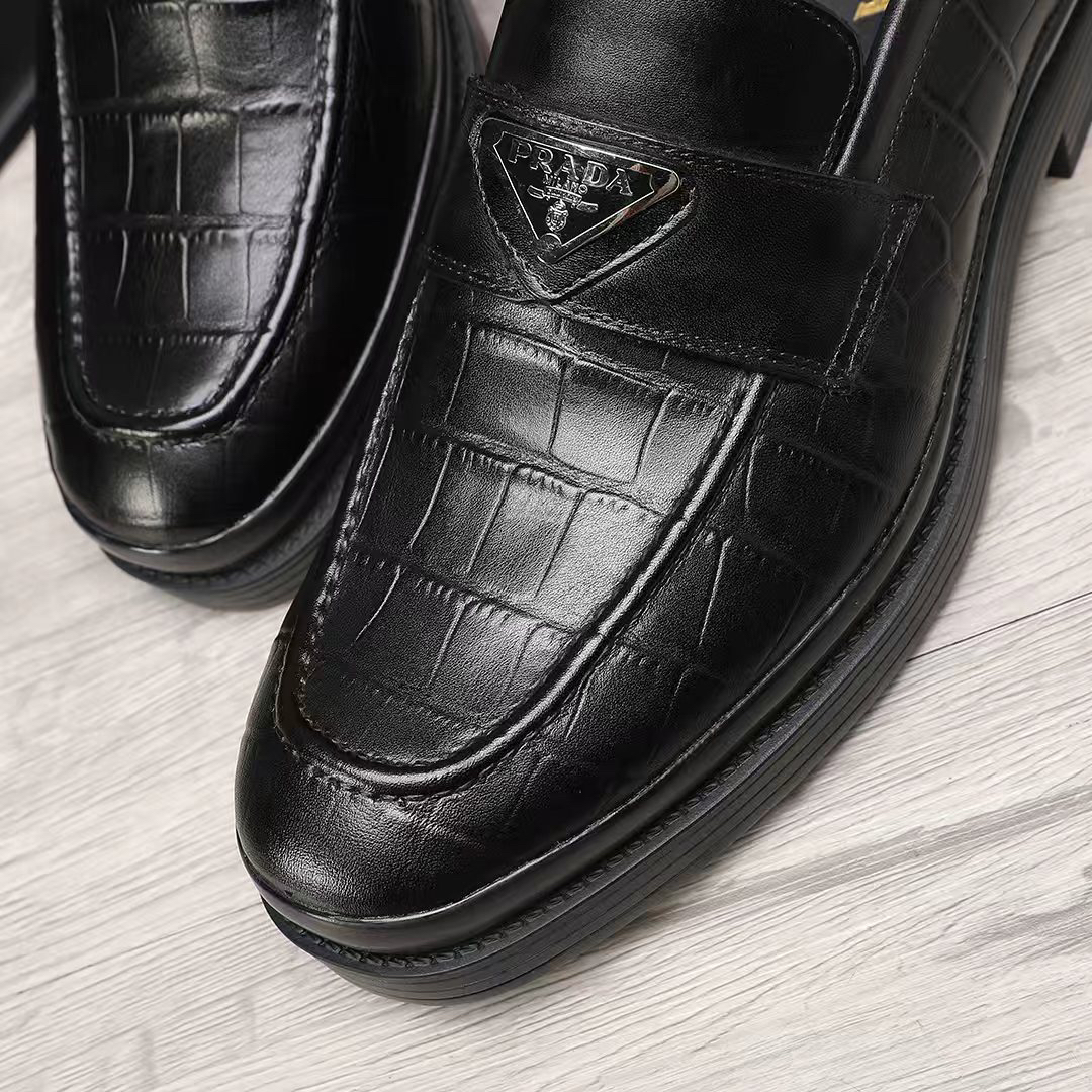 Prada men's leather shoes-75