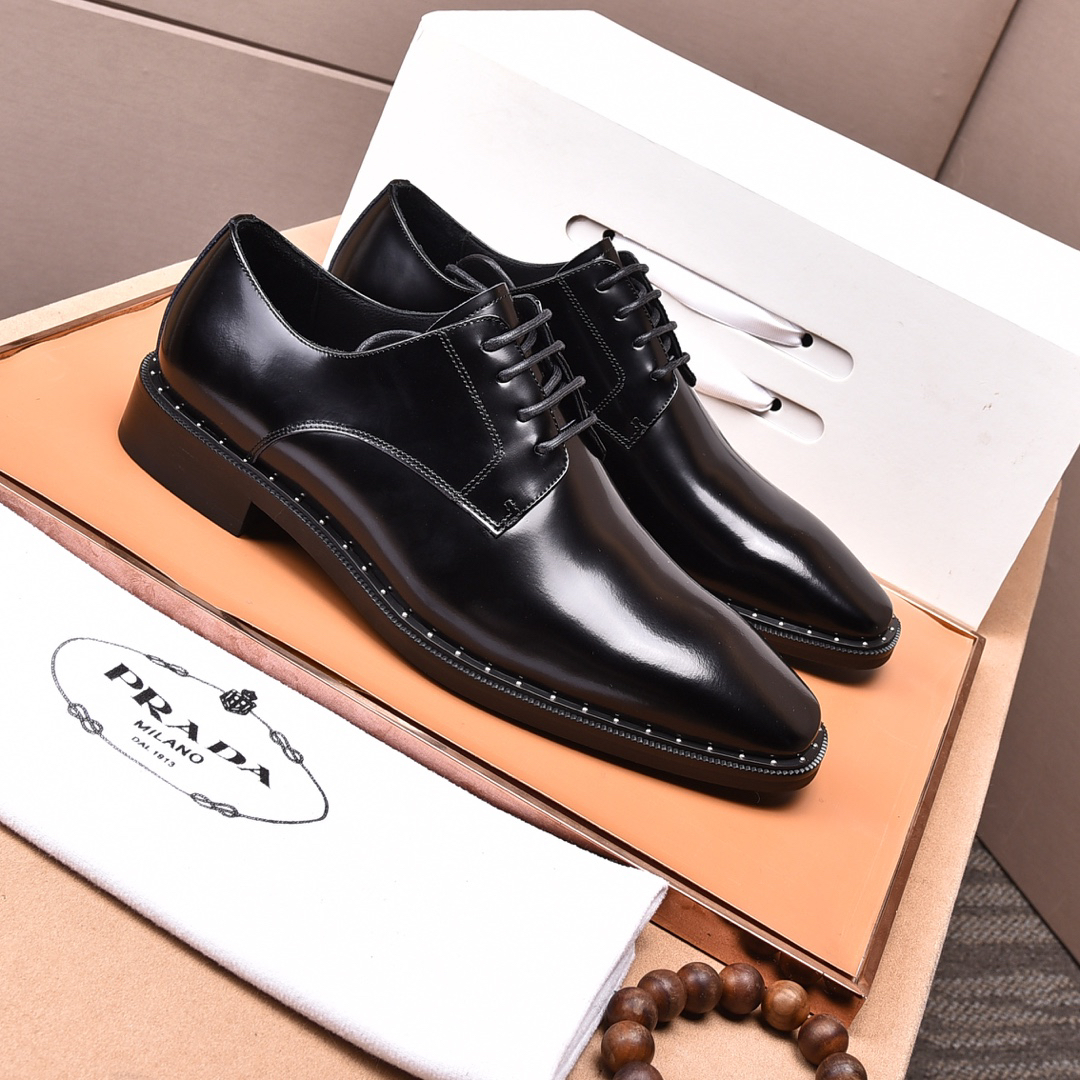Prada men's leather shoes-70
