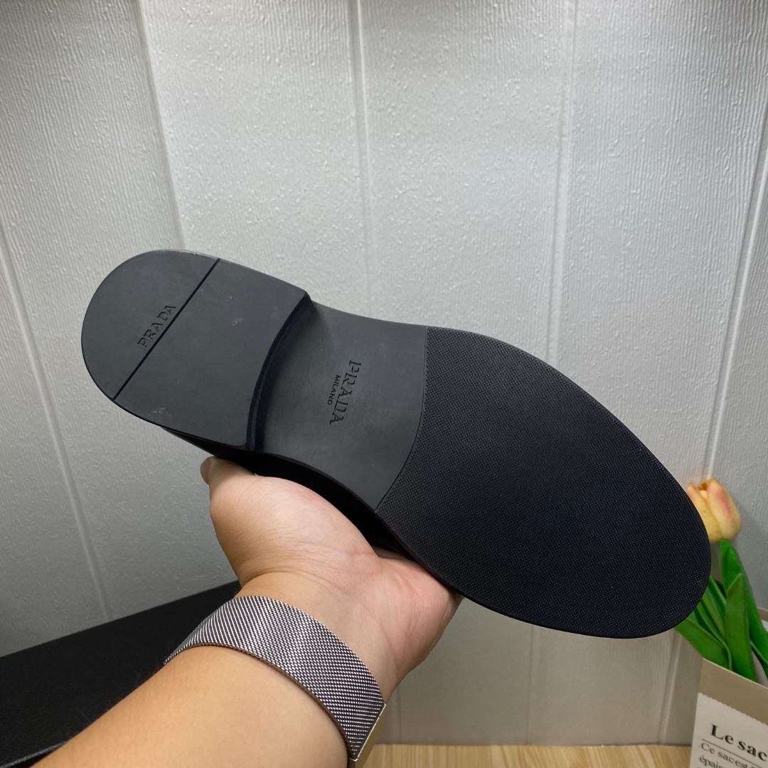 Prada men's leather shoes-5