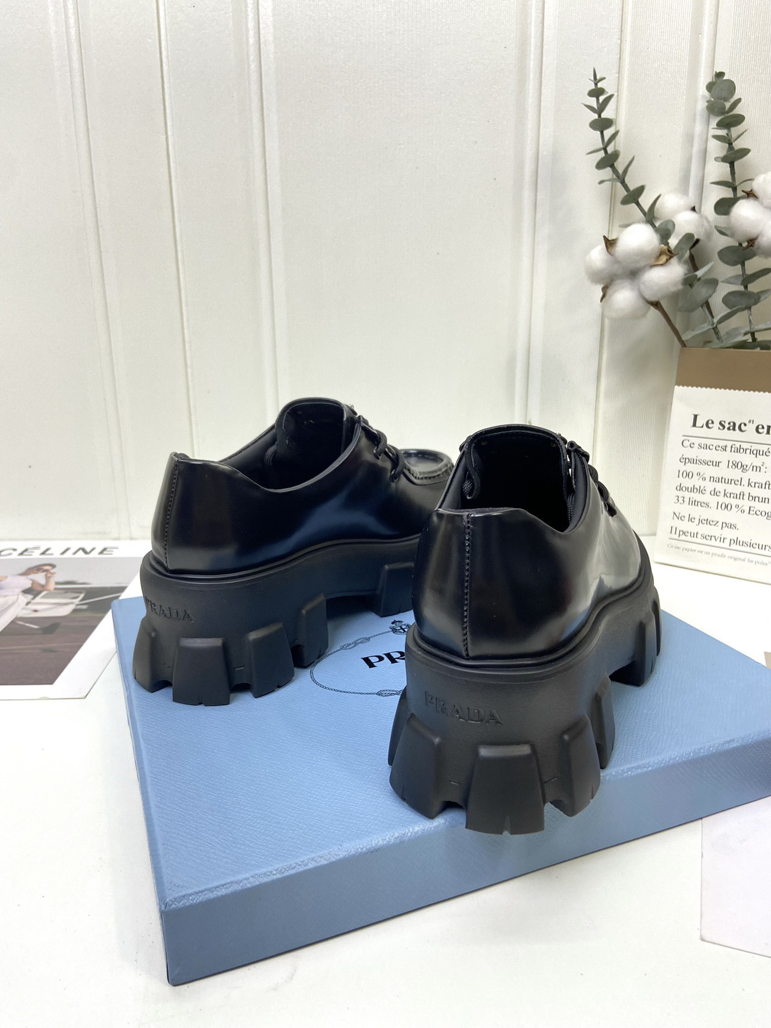 Prada women's leather shoes-1