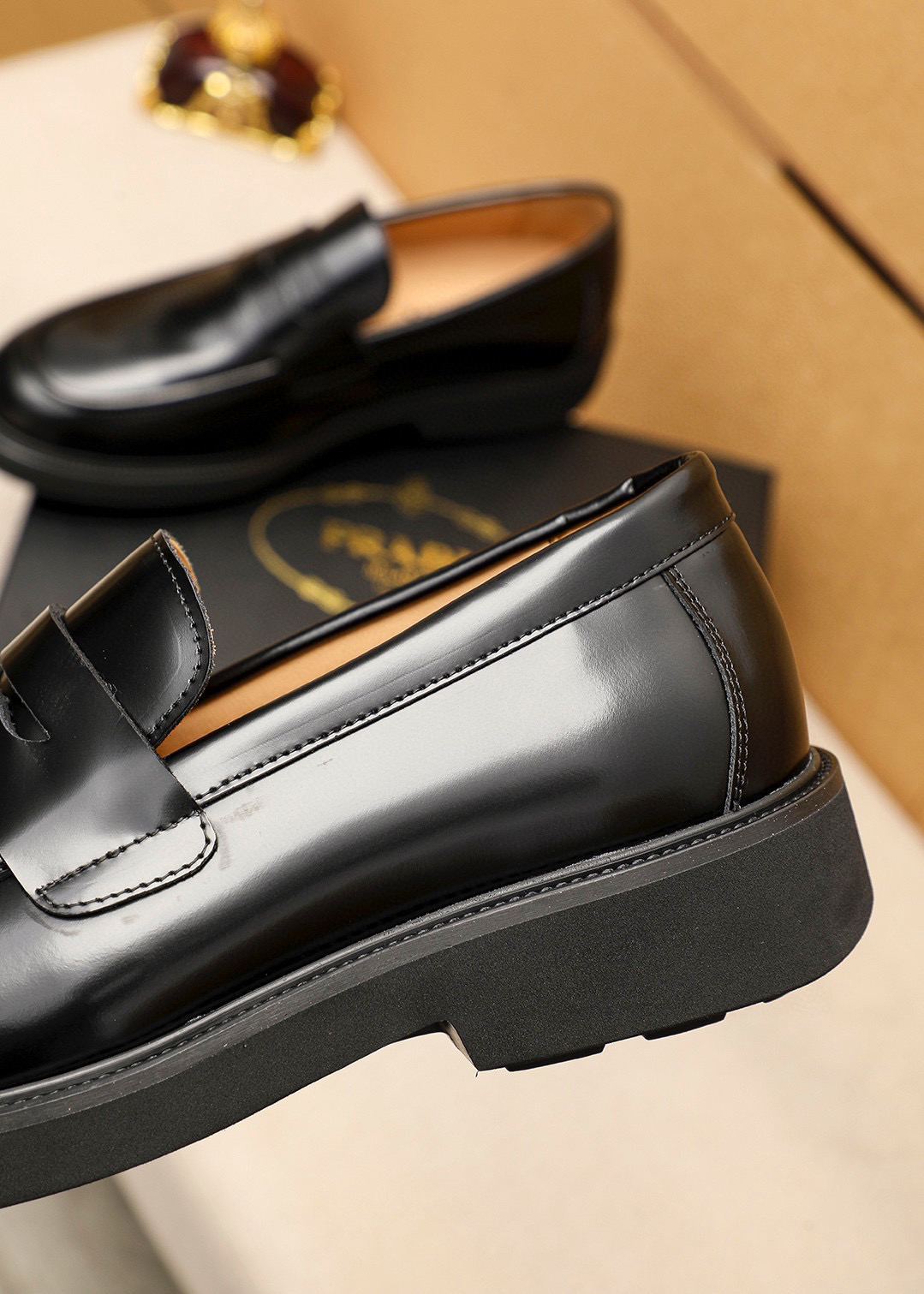 Prada men's leather shoes-55
