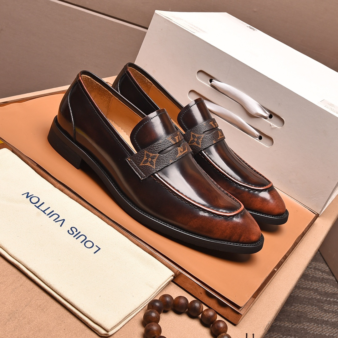 LV men's leather shoes-45