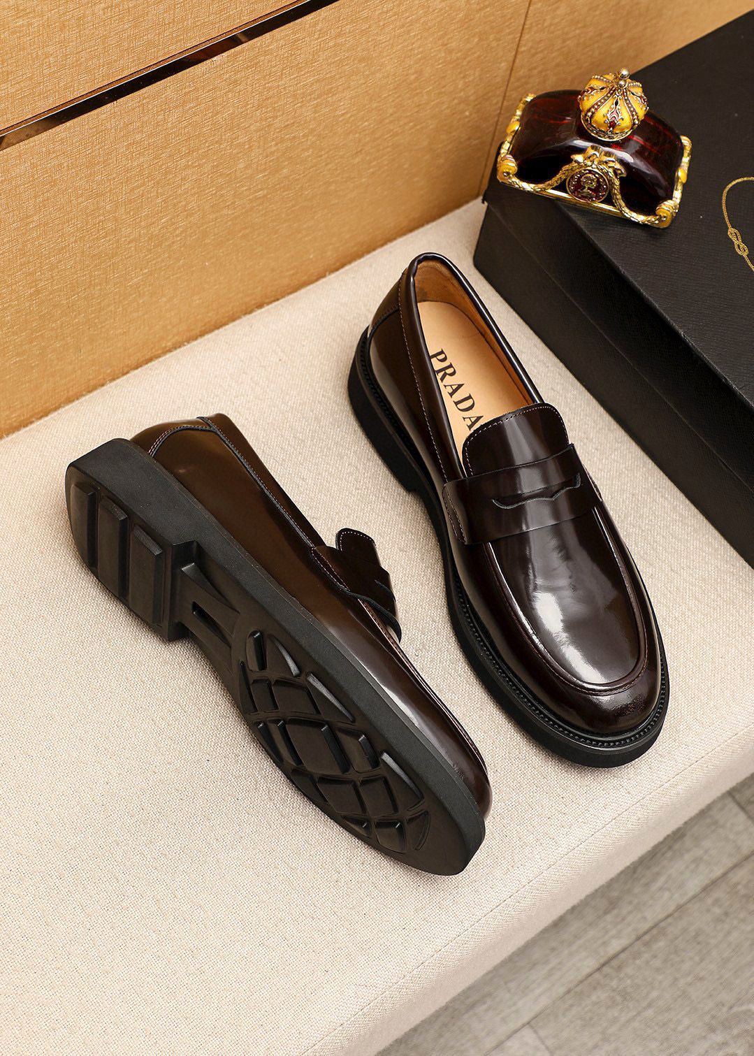 Prada men's leather shoes-53