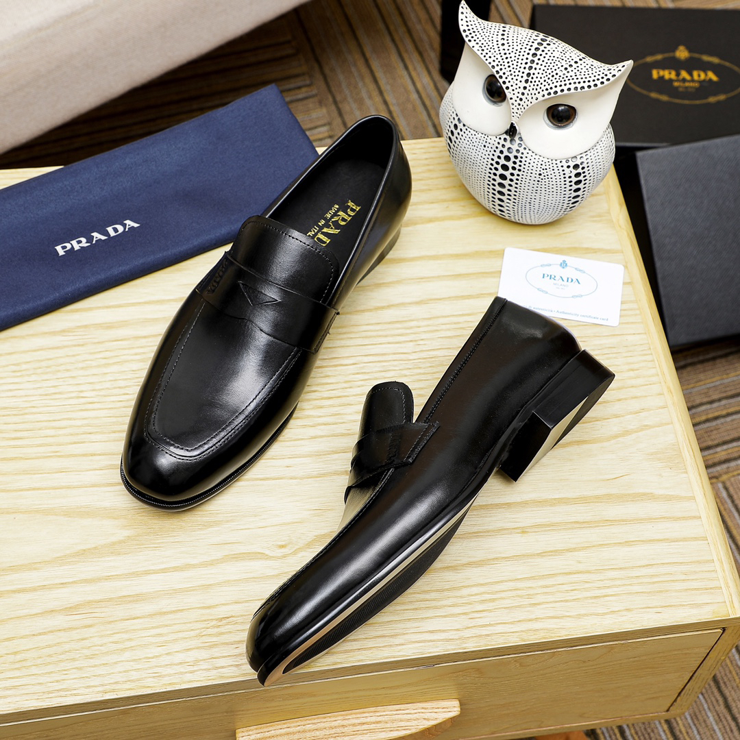 Prada men's leather shoes-82