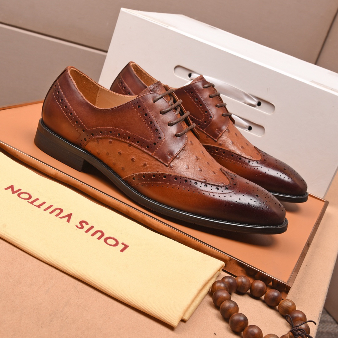LV men's leather shoes-76