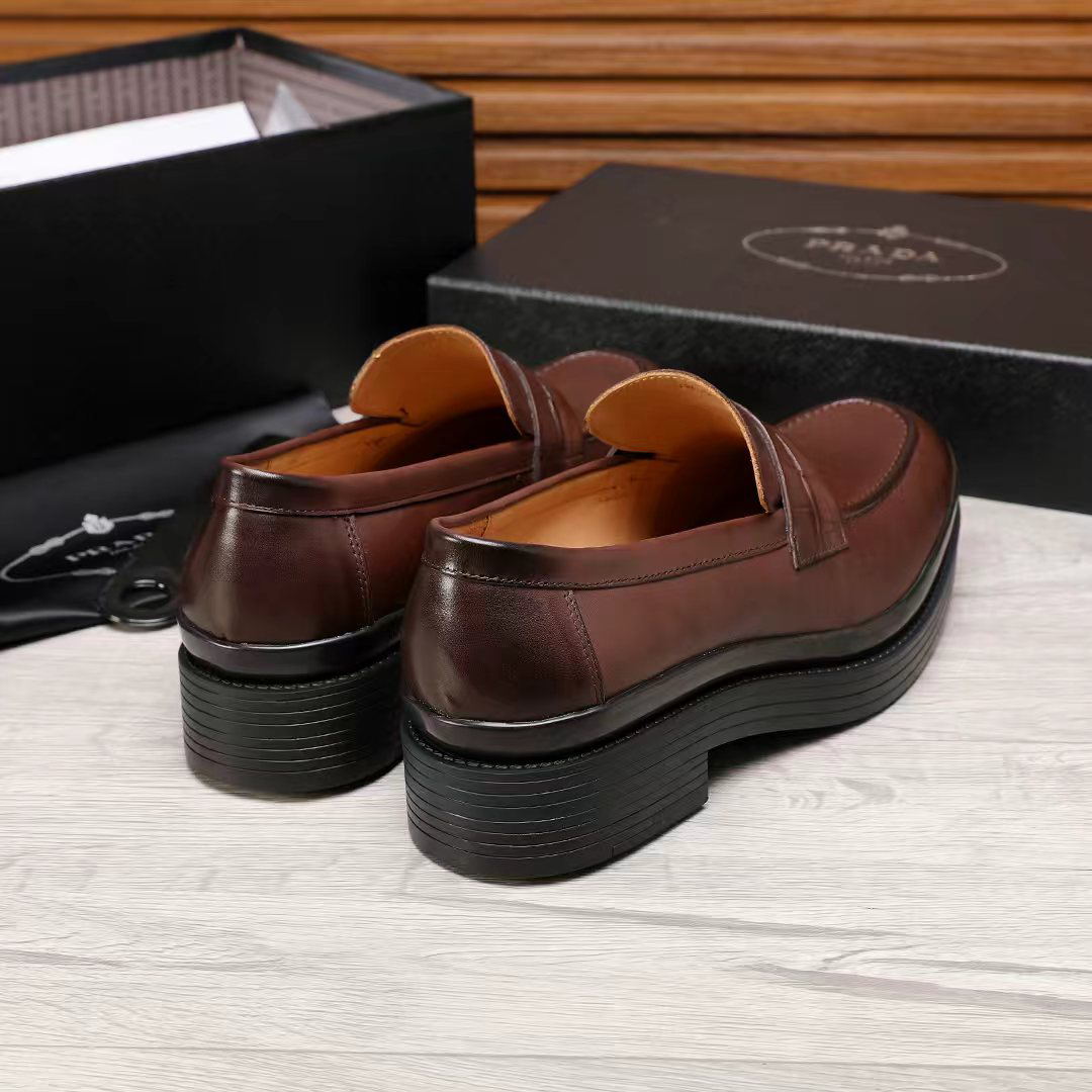 Prada men's leather shoes-78