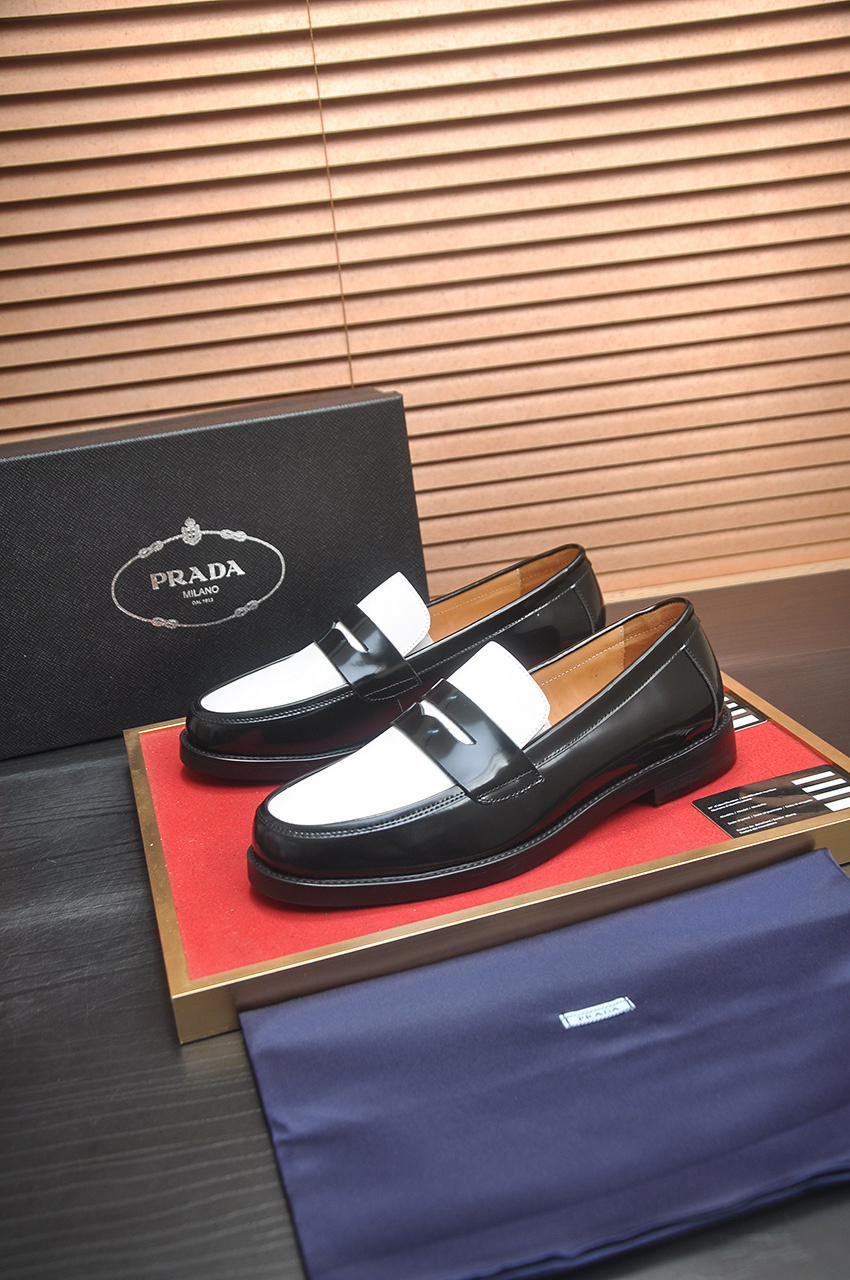 Prada men's leather shoes-51