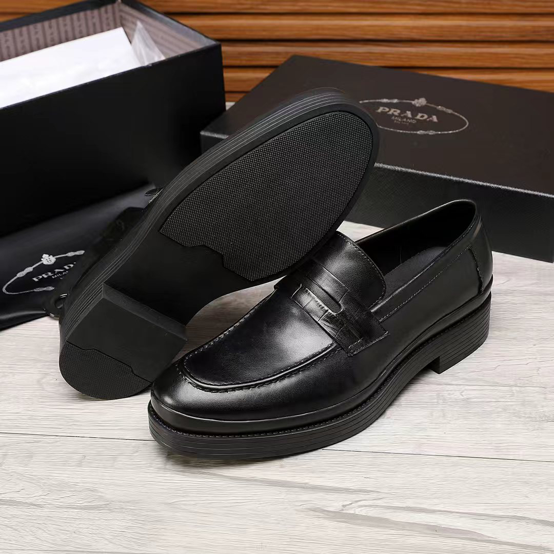 Prada men's leather shoes-79