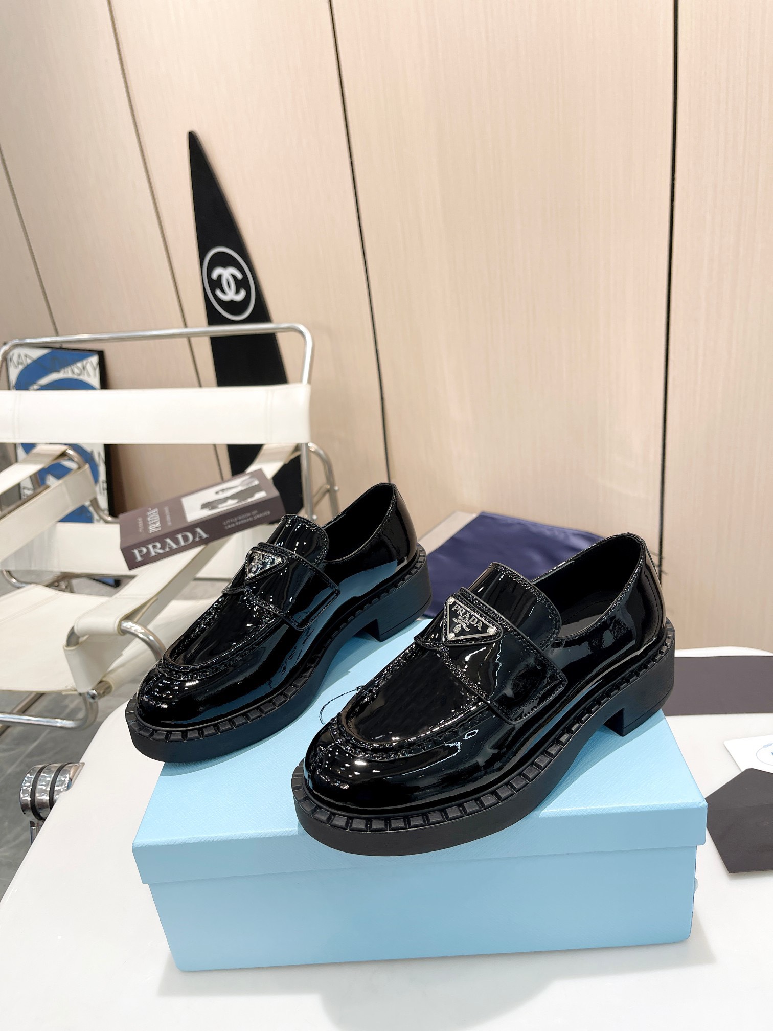 Prada women's leather shoes-10