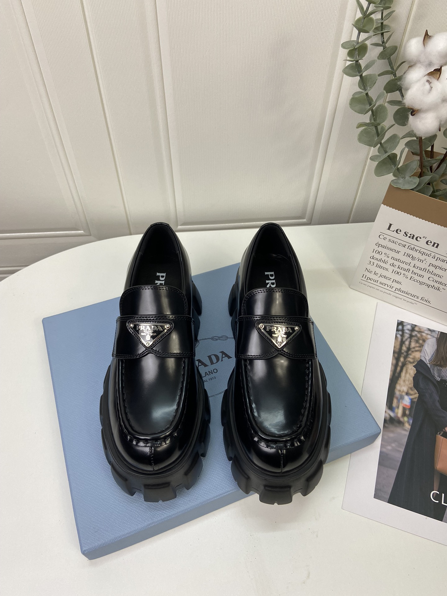 Prada women's leather shoes-14