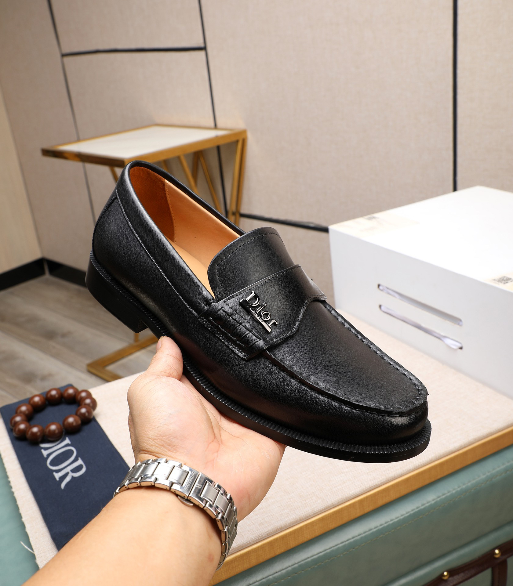 Dior men's leather shoes-64