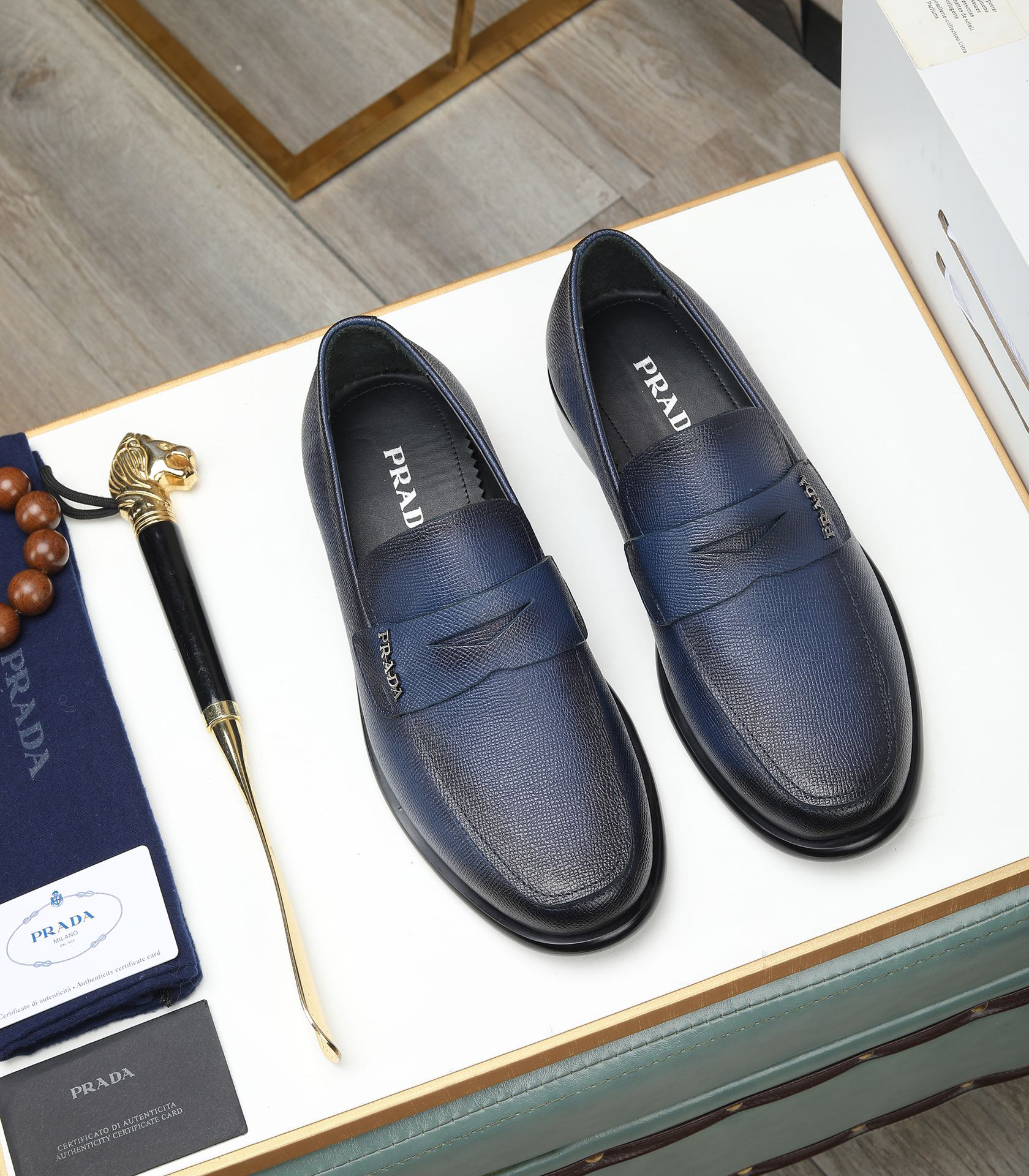 Prada men's leather shoes-63