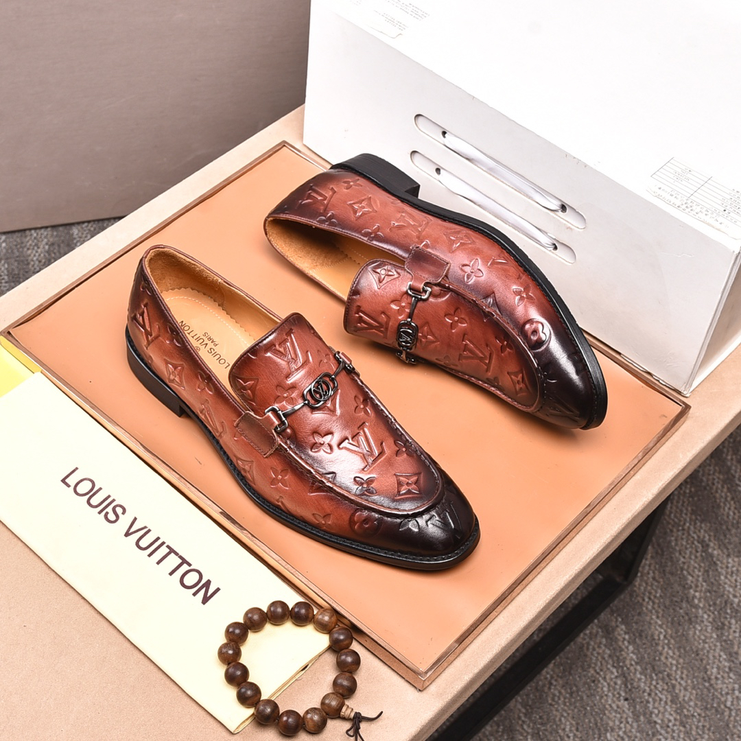 LV men's leather shoes-9