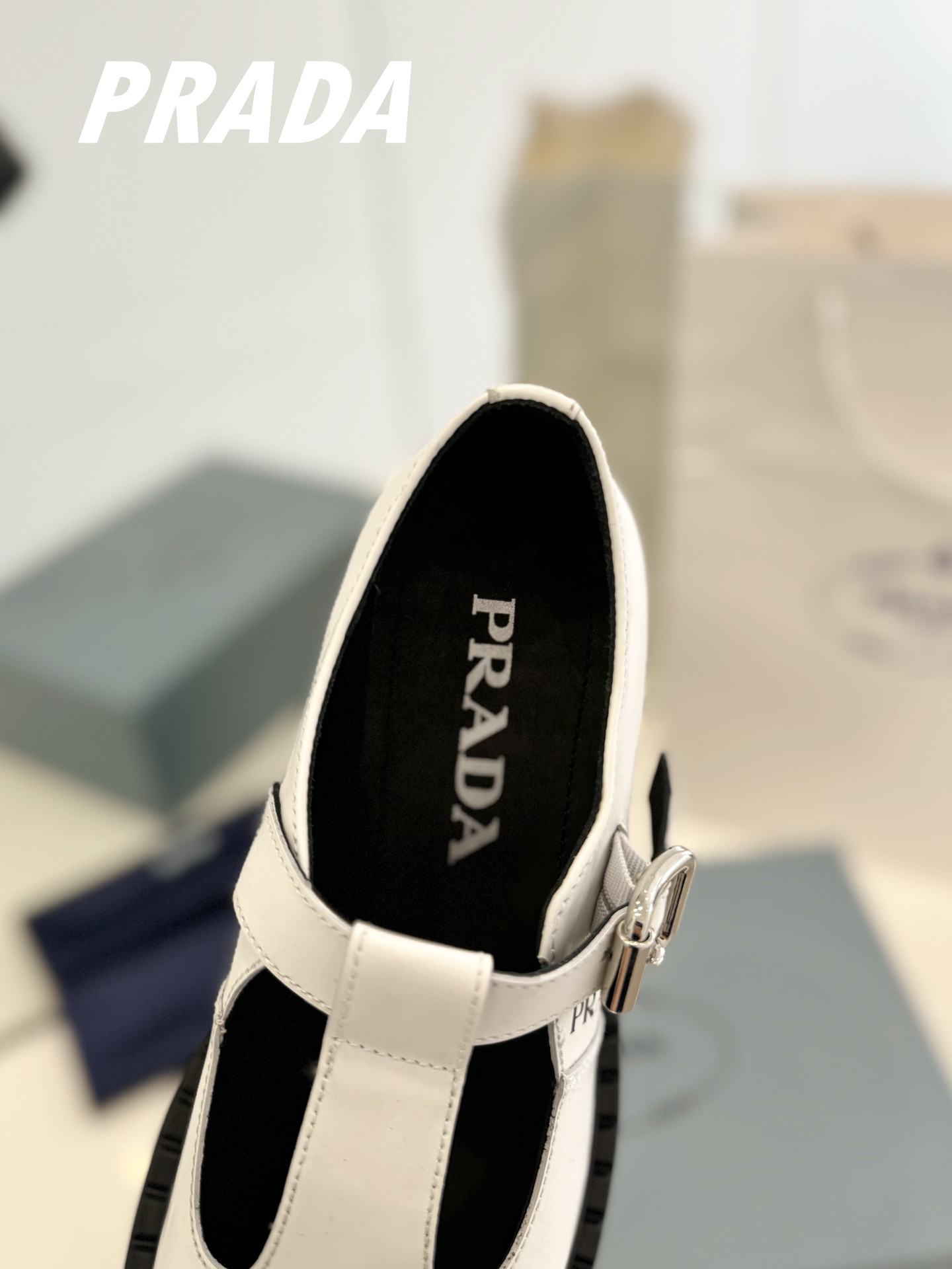 Prada women's leather shoes-5