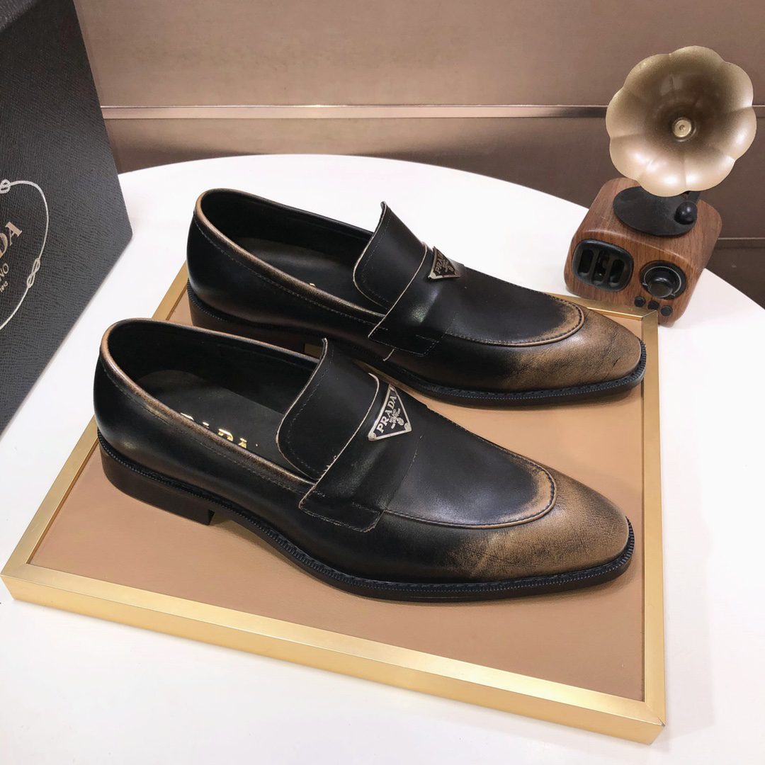 Prada men's leather shoes-34